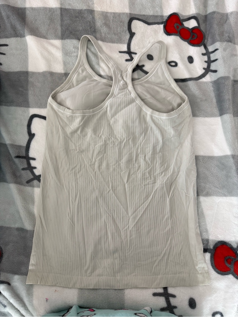 lululemon athletica White Ribbed Racerback Tank - Picture 2 of 5